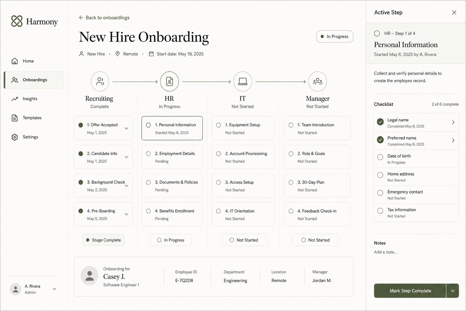 Harmony onboarding